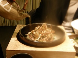 九条ねぎと鴨の石焼き茶漬け