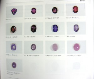 ジュエリーコーディネーター検定2級テキストよりお借りしました。紫の宝石たち。