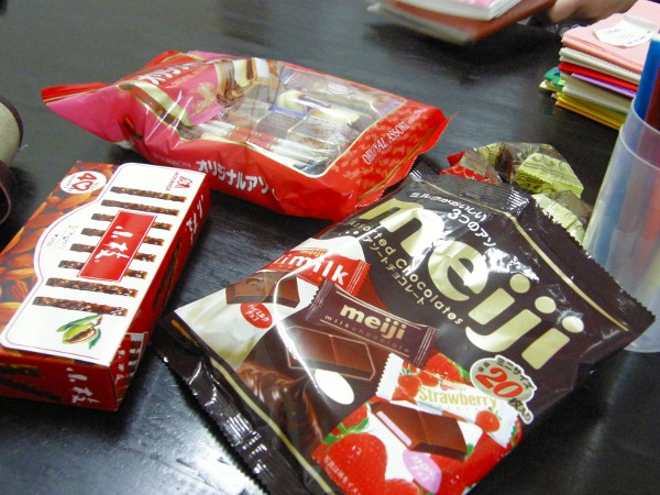 差し入れのチョコレート