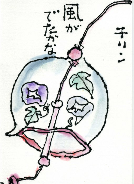 絵手紙 風がでたかな