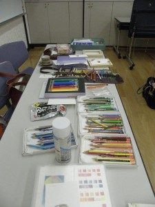 色鉛筆もたくさんご用意しています