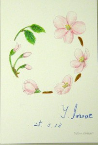 塗り絵 できあがり 桜のリース