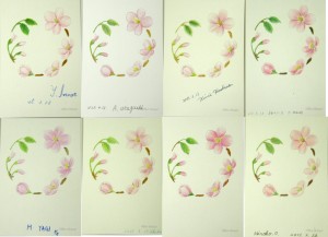 塗り絵 並べるとまたすてき。