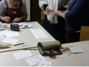 塗り絵 完成後は撮影会