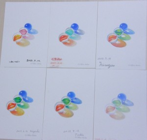 塗り絵　ビー玉できあがり