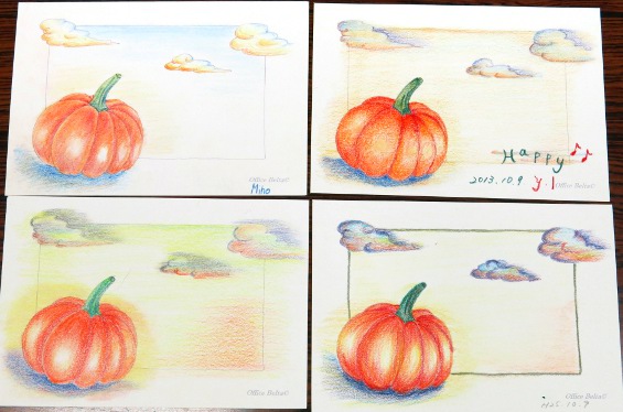 塗り絵　できあがり　かぼちゃ